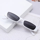 Small Rectangle Cat Eye Women Retro Narrow Frame Sunglasses