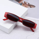 Small Rectangle Cat Eye Women Retro Narrow Frame Sunglasses