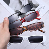 Small Rectangle Cat Eye Women Retro Narrow Frame Sunglasses