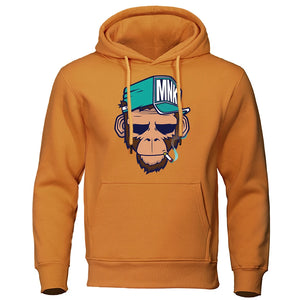 Personality Smoking Monkey Printed Hoodie