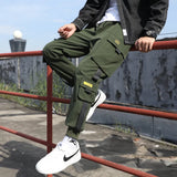 Plain Streetwear Casual Ribbons Cargo Multi-Pockets Pants