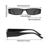 Small Rectangle Cat Eye Women Retro Narrow Frame Sunglasses