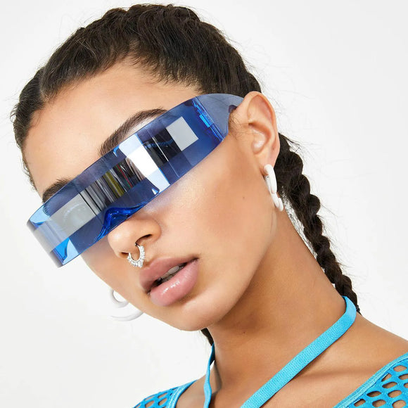 Futuristic Narrow Visor women Sunglasses
