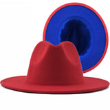 New 2-Colored Felt Fedora Cowboy Cap