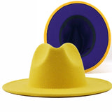 New 2-Colored Felt Fedora Cowboy Cap