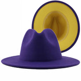 New 2-Colored Felt Fedora Cowboy Cap