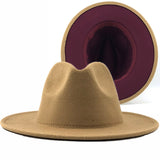 New 2-Colored Felt Fedora Cowboy Cap