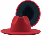 New 2-Colored Felt Fedora Cowboy Cap