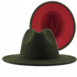 New 2-Colored Felt Fedora Cowboy Cap