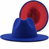 New 2-Colored Felt Fedora Cowboy Cap