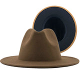 New 2-Colored Felt Fedora Cowboy Cap