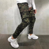 Army Green Camouflage Slim Long Pants