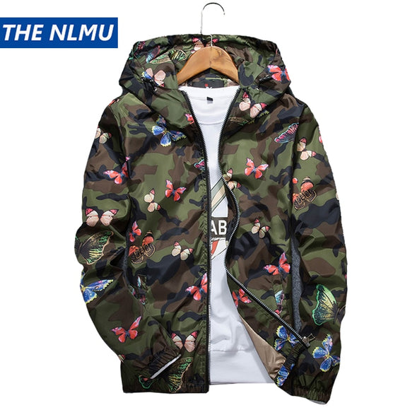 Camouflage Butterfly Print Jacket