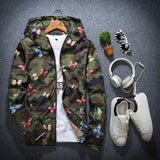 Camouflage Butterfly Print Jacket