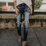 Slim Denim Bleached Ripped Jeans