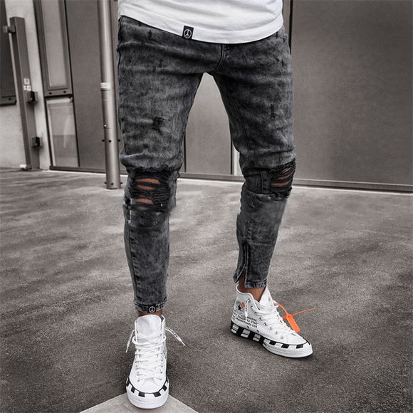 Slim Fit Stretch Ripped Jeans