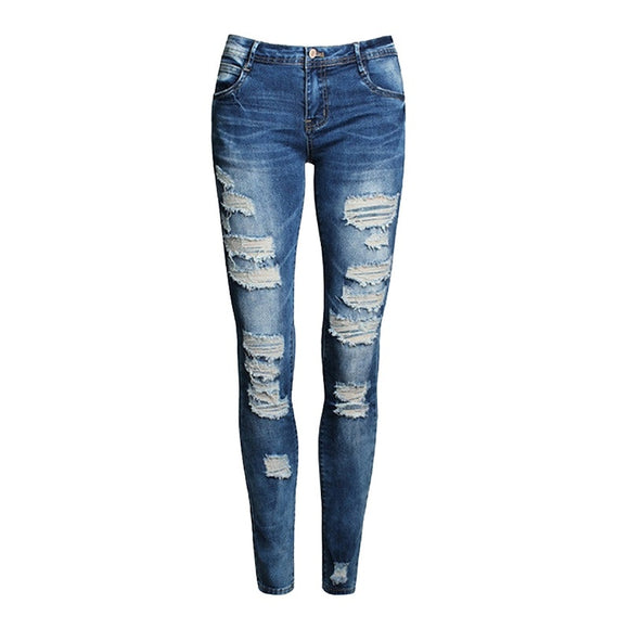 New Blue Ripped Denim Jeans