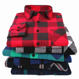 BINJUEMENS Flannel Men's Plaid Slim Fit Shirt