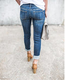 Slim Denim Bleached Ripped Jeans