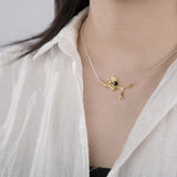 Lotus Fun 18K Gold Bee and Dripping Honey Necklace