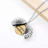 You Are My Sunshine Open Locket Sunflower Pendant Necklace