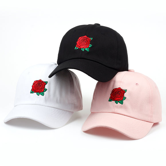 Red Rose Flower Baseball Hats