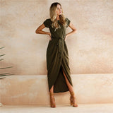 Loose Split Short Sleeve Dress