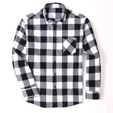 BINJUEMENS Flannel Men's Plaid Slim Fit Shirt