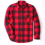 BINJUEMENS Flannel Men's Plaid Slim Fit Shirt