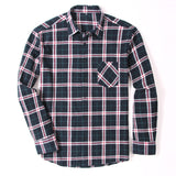 BINJUEMENS Flannel Men's Plaid Slim Fit Shirt